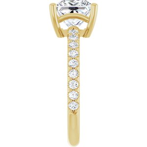 18K Yellow Gold 7 mm Square Ring Mounting – image 7