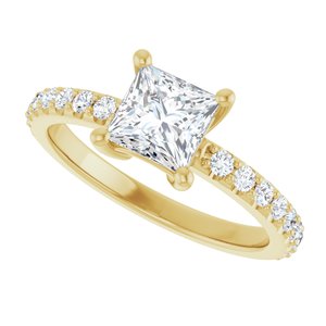 14K Yellow Gold 5.5 mm Square Ring Mounting – image 8