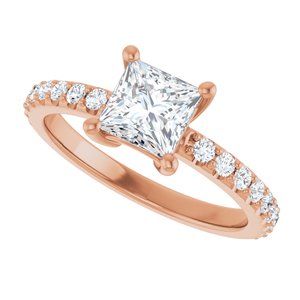 14K Rose Gold 5.5 mm Square Ring Mounting – image 8