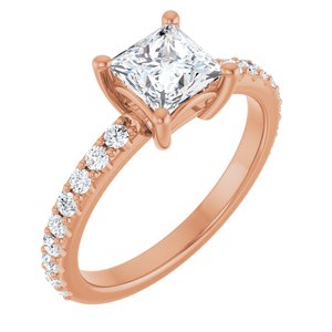 14K Rose Gold 5.5 mm Square Ring Mounting