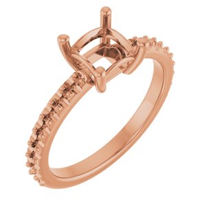 14K Rose Gold 5.5 mm Square Ring Mounting – image 2