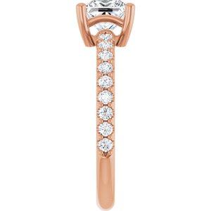 14K Rose Gold 5.5 mm Square Ring Mounting – image 7