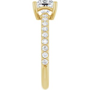 18K Yellow Gold 5.5 mm Square Ring Mounting – image 7