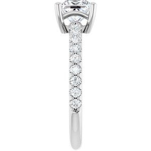 14K X1 White Gold 5.5 mm Square Ring Mounting – image 7