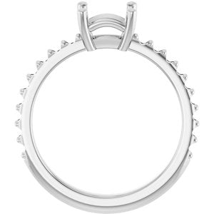 10K White Gold 5.5 mm Square Ring Mounting – image 4
