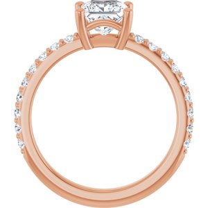 14K Rose Gold 5.5 mm Square Ring Mounting – image 3