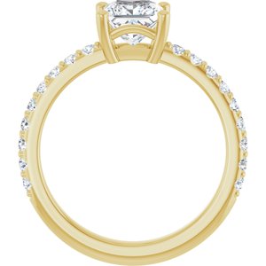18K Yellow Gold 5.5 mm Square Ring Mounting – image 3