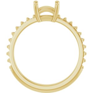 14K Yellow Gold 5.5 mm Square Ring Mounting – image 4