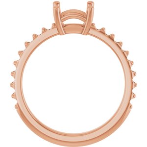 14K Rose Gold 5.5 mm Square Ring Mounting – image 4