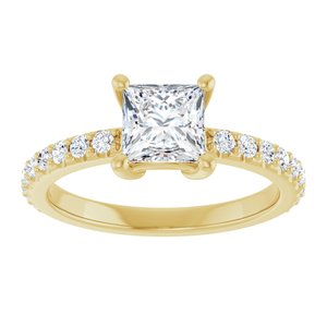 18K Yellow Gold 5.5 mm Square Ring Mounting – image 5