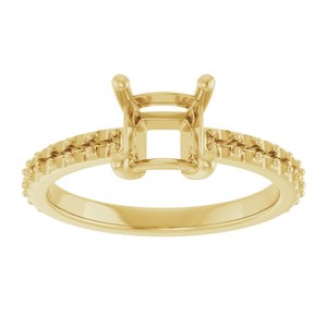 14K Yellow Gold 5.5 mm Square Ring Mounting – image 6