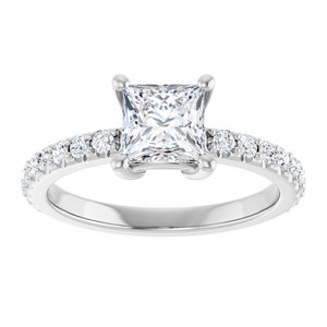 14K X1 White Gold 5.5 mm Square Ring Mounting – image 5