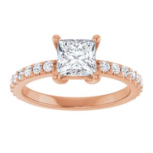 10K Rose Gold 5.5 mm Square Ring Mounting – image 5
