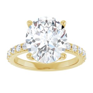 18K Yellow Gold 12x10 mm Oval Ring Mounting – image 5