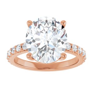 18K Rose Gold 12x10 mm Oval Ring Mounting – image 5