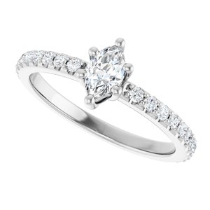 Sterling Silver 6x3.5 mm Marquise Ring Mounting – image 8