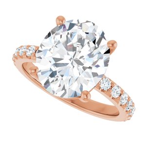10K Rose Gold 12x10 mm Oval Ring Mounting – image 8
