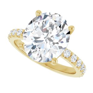 18K Yellow Gold 12x10 mm Oval Ring Mounting – image 8