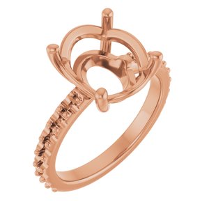 18K Rose Gold 12x10 mm Oval Ring Mounting – image 2