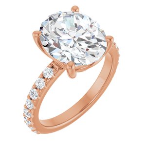 18K Rose Gold 12x10 mm Oval Ring Mounting
