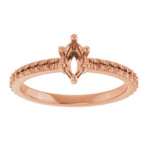 10K Rose Gold 6x3.5 mm Marquise Ring Mounting – image 6