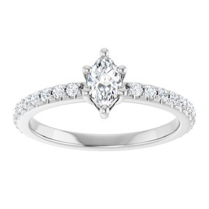 Sterling Silver 6x3.5 mm Marquise Ring Mounting – image 5