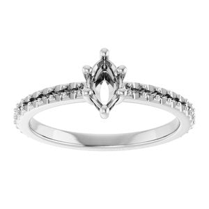 Sterling Silver 6x3.5 mm Marquise Ring Mounting – image 6