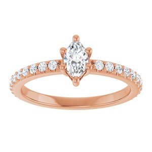 10K Rose Gold 6x3.5 mm Marquise Ring Mounting – image 5