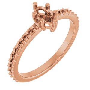 10K Rose Gold 6x3.5 mm Marquise Ring Mounting – image 2