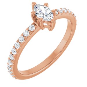 18K Rose Gold 6x3.5 mm Marquise Ring Mounting