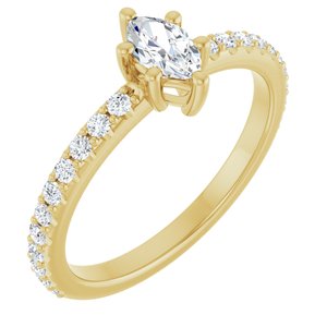 10K Yellow Gold 6x3.5 mm Marquise Ring Mounting