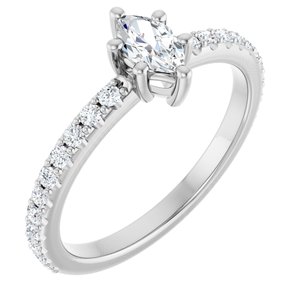 Platinum 6x3.5 mm Marquise Ring Mounting