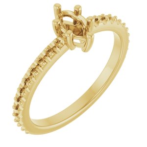 18K Yellow Gold 6x3.5 mm Marquise Ring Mounting – image 2
