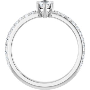 14K X1 White Gold 6x3.5 mm Marquise Ring Mounting – image 3