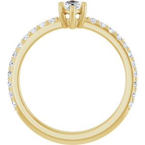 18K Yellow Gold 6x3.5 mm Marquise Ring Mounting – image 3