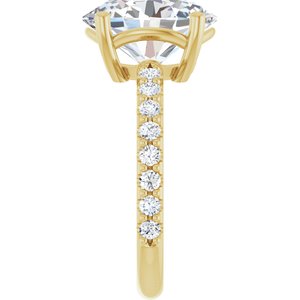 14K Yellow Gold 12x10 mm Oval Ring Mounting – image 7