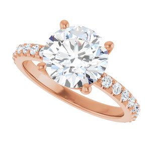 10K Rose Gold 8.8 mm Round Ring Mounting – image 8