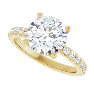 10K Yellow Gold 8.8 mm Round Ring Mounting – image 8