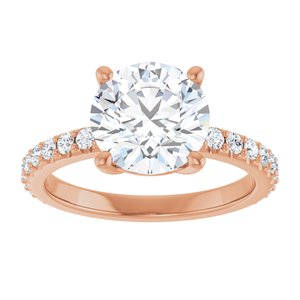 10K Rose Gold 8.8 mm Round Ring Mounting – image 5