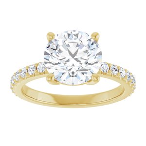 14K Yellow Gold 8.8 mm Round Ring Mounting – image 5