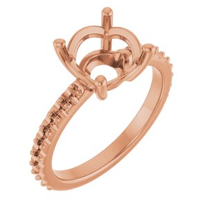 10K Rose Gold 8.8 mm Round Ring Mounting – image 2