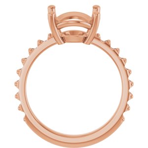 14K Rose Gold 12x10 mm Oval Ring Mounting – image 4