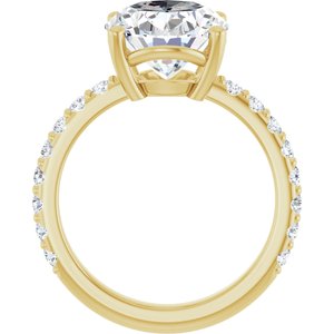 18K Yellow Gold 12x10 mm Oval Ring Mounting – image 3