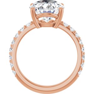 18K Rose Gold 12x10 mm Oval Ring Mounting – image 3