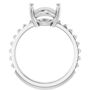 10K White Gold 12x10 mm Oval Ring Mounting – image 4