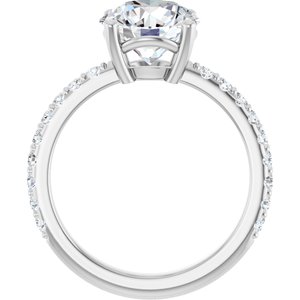 18K White Gold 8.8 mm Round Ring Mounting – image 3