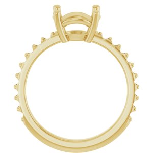 14K Yellow Gold 8.8 mm Round Ring Mounting – image 4