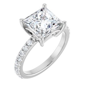 Continuum Sterling Silver 8 mm Square Ring Mounting