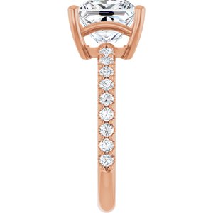 10K Rose Gold 8 mm Square Ring Mounting – image 7
