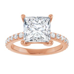 10K Rose Gold 8 mm Square Ring Mounting – image 5